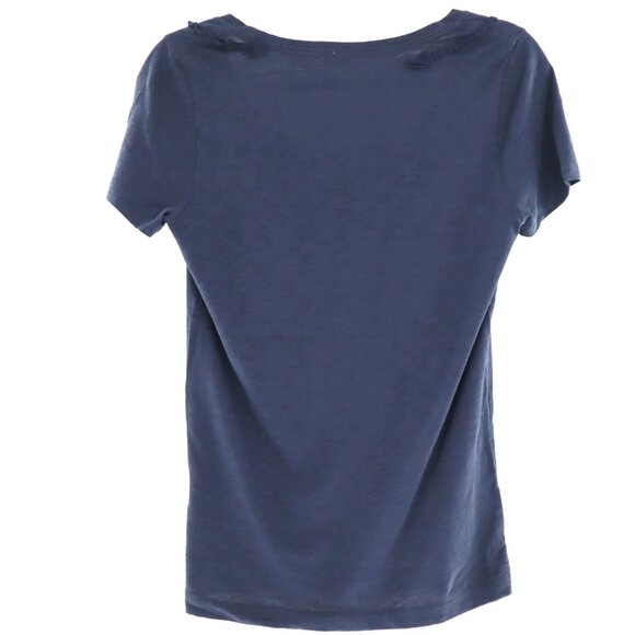 J. Crew Embellished Tee Womens S Navy Casual Weekend Grannycore Bohemian Staple - Picture 3 of 10